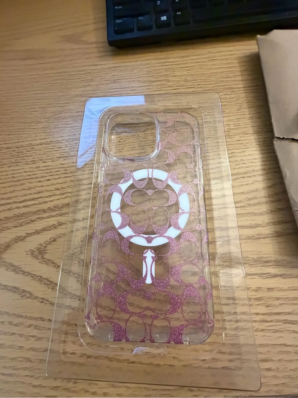 Coach Pink Signature Glitter Protective iPhone Case